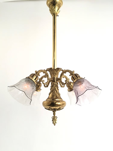 Four(4)-Light Art Nouveau Chandelier